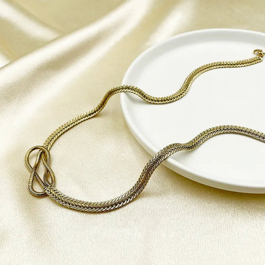 Ατσάλινη αλυσίδα επιχρυσωμένη 48 εκατοστών (N1539) – necklace – charmy.gr