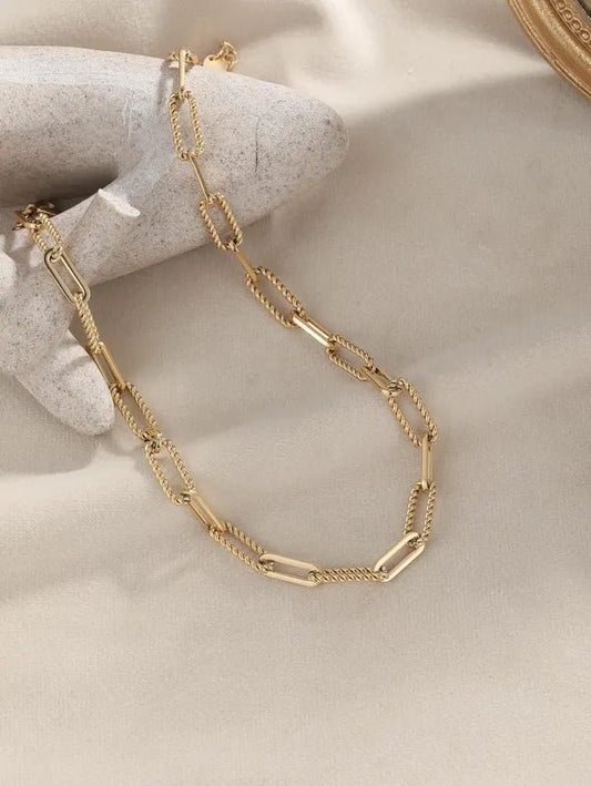 Ατσάλινη αλυσίδα επιχρυσωμένη (N1557) – necklace – charmy.gr