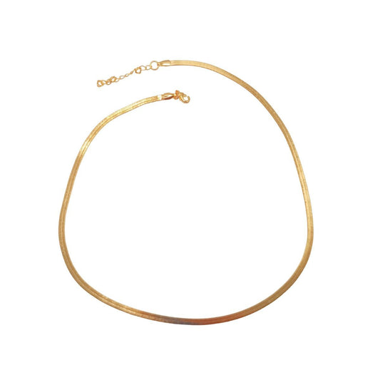 Ατσάλινη αλυσίδα λαιμού φίδι επιχρυσωμένη φάρδος 3 χιλιοστά (N1254)  - necklace - charmy.gr