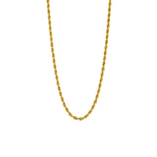Ατσάλινη αλυσίδα λαιμού πλεκτή επιχρυσωμένη (N1245)  - necklace - charmy.gr