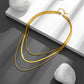 Ατσάλινη αλυσίδα λαιμού layering επιχρυσωμένη - Necklace - charmy.gr
