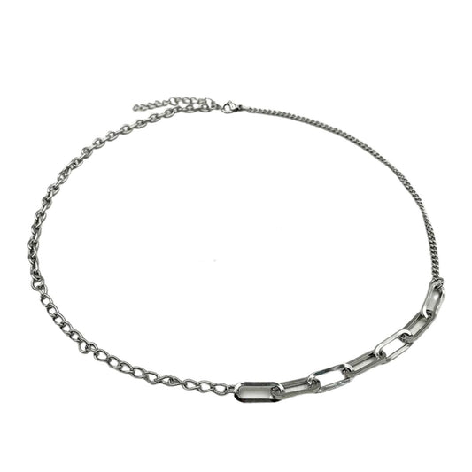 Ατσάλινη αλυσίδα λαιμού χρώμα ασημί (N1541) – necklace – charmy.gr