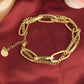 Γυναικεία ατσάλινη αλυσίδα χεριού διπλή επιχρυσωμένη (B1271)  - bracelet - charmy.gr