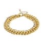 Ατσάλινη διπλή αλυσίδα χεριού χρώμα χρυσό (B1335) - bracelet - charmy.gr