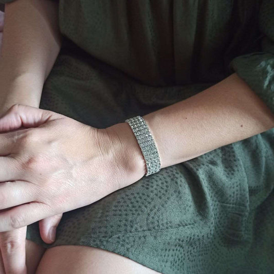 Γυναικείο ατσάλινο βραχιόλι ριβιέρα με 4 σειρές (B1287) - bracelet - charmy.gr