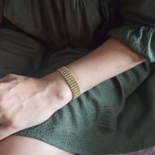 Γυναικείο ατσάλινο βραχιόλι ριβιέρα με 4 σειρές (B1288) - bracelet - charmy.gr