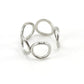 Ατσάλινο δαχτυλίδι με κυκλικά στοιχεία χρώμα ασημί one size (R1340) - ring – charmy.gr