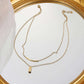 Γυναικείο ατσάλινο κολιέ διπλό επιχρυσωμένο (N1222)  - necklace - charmy.gr