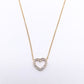 Ατσάλινο κολιέ επιχρυσωμένο με καρδιά με ζιρκόν (N1198) - necklace - charmy.gr