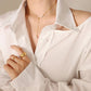 Γυναικείο ατσάλινο κολιέ επιχρυσωμένο με πέρλες (N1194) - necklace - charmy.gr