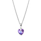 Ατσάλινο κολιέ με μωβ ζιργκόν καρδιά (N1536) – necklace – charmy.gr’