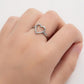 Γυναικείο ατσάλινο ρυθμιζόμενο δαχτυλίδι ασημί καρδιά (R1272) - rings - charmy.gr