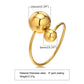 Γυναικείο ατσάλινο ρυθμιζόμενο δαχτυλίδι χρυσό (R1254) - ring - charmy.gr