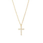 Ατσάλινος σταυρός 1.5 εκατοστό με ζιργκόν επιχρυσωμένος (N1353) - necklace - charmy.gr
