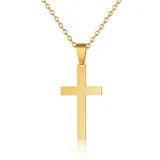 Ατσάλινος σταυρός 2.1 εκατοστά επιχρυσωμένος (N1365) - necklace - charmy.gr