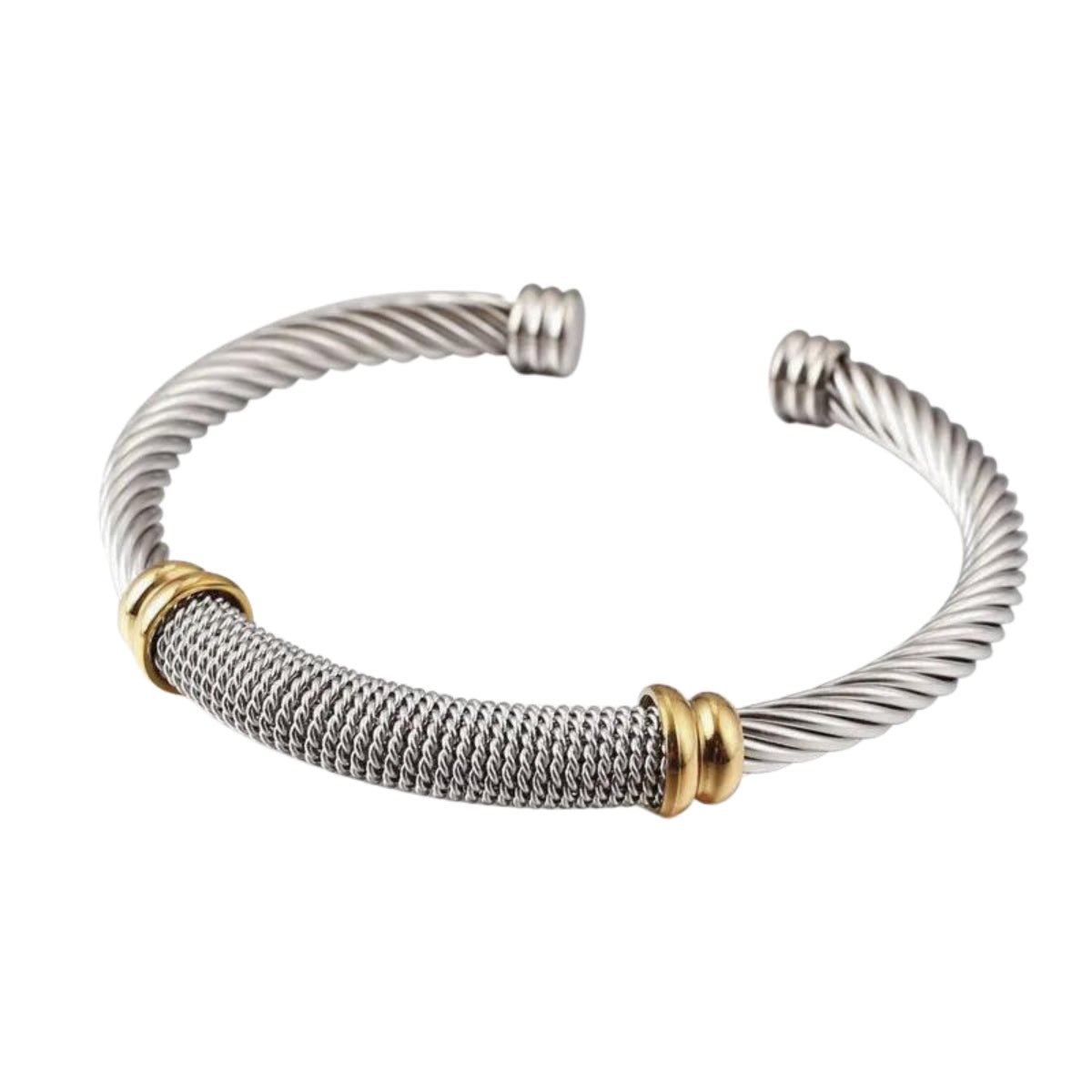 Βραχιόλι ατσάλινο βέργα χρώμα ασημί (B1491) - bracelet - charmy.gr