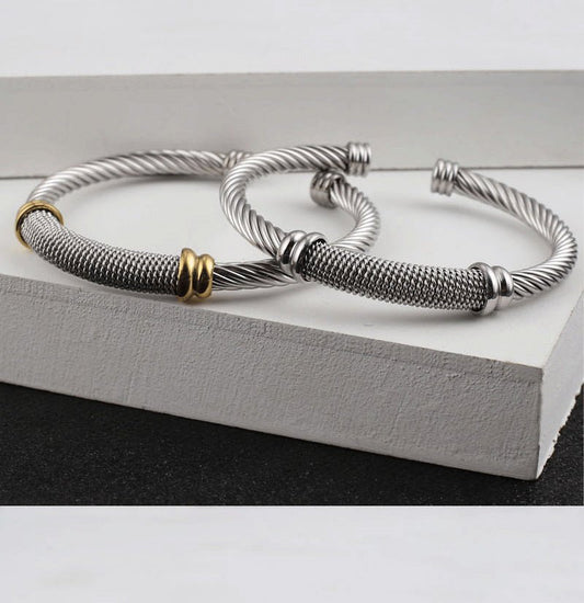 Γυναικείο βραχιόλι ατσάλινο βέργα χρώμα ασημί (B1491) - bracelet - charmy.gr