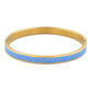 Βραχιόλι χειροπέδα ατσάλινη με γαλάζιο σμάλτο επιχρυσωμένη (B1447) - bracelet - charmy.gr
