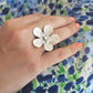 Χειροποίητο δαχτυλίδι ρυθμιζόμενo λουλούδι επαργυρωμένο (R1293) - ring - charmy.gr