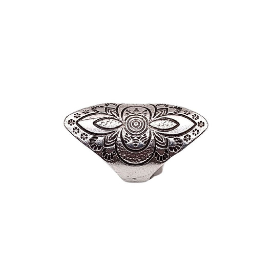 Δαχτυλίδι ρυθμιζόμενo με περίτεχνο σχέδιο επαργυρωμένο (R1314) - ring - charmy.gr