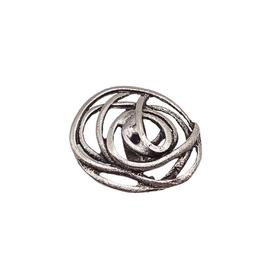 Δαχτυλίδι ρυθμιζόμενo με στριφογυριστή σχεδίαση επαργυρωμένο (R1309) - ring - charmy.gr