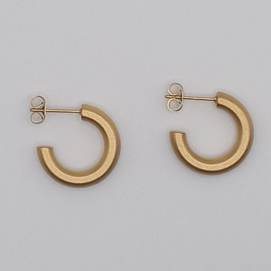 Γυναικεία σκουλαρίκια κρίκοι από ατσάλι χρώμα χρυσό (E1026) - Earrings - charmy.gr