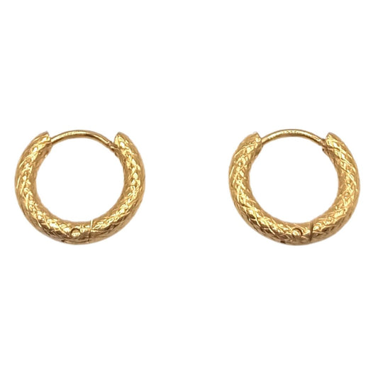 Γυναικεία σκουλαρίκια κρίκοι από ατσάλι χρώμα χρυσό (E1035) - Earrings - charmy.gr