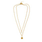 Κολιέ ατσάλινο διπλό με αστέρι επιχρυσωμένο 18k (N1484) - necklace - charmy.gr
