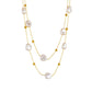 Κολιέ ατσάλινο διπλό με πέρλες επιχρυσωμένο (N1376) - necklace - charmy.gr