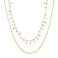 Κολιέ ατσάλινο διπλό με πολύχρωμα στοιχεία επιχρυσωμένο (N1402) - necklace - charmy.gr