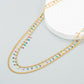 Γυναικείο κολιέ ατσάλινο διπλό με πολύχρωμα στοιχεία επιχρυσωμένο (N1402) - necklace - charmy.gr