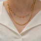 Γυναικείο κολιέ ατσάλινο διπλό με πολύχρωμες χάντρες επιχρυσωμένο 18k (N1474) - necklace - charmy.gr