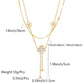 Γυναικείο κολιέ ατσάλινο διπλό με τετράφυλλα τριφύλλια επιχρυσωμένο 18k (N1401) - necklace - charmy.gr