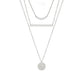 Κολιέ ατσάλινο με τρεις αλυσίδες χρώμα ασημί (N1459) - necklace - charmy.gr
