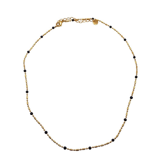 Κολιέ ατσάλινο ροζάριο επιχρυσωμένο (N1117) - necklace - charmy.gr