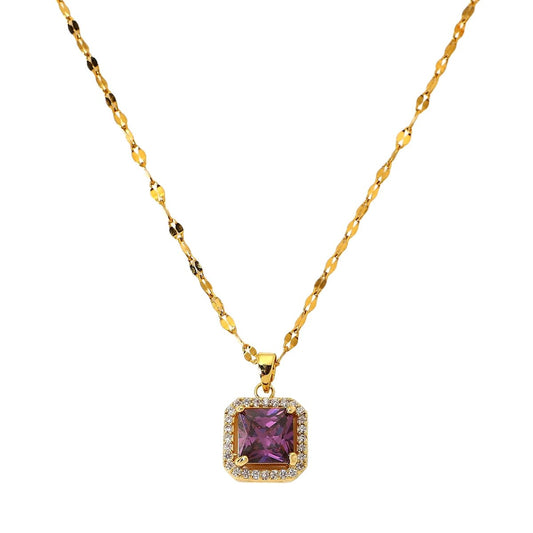Κολιέ ατσάλινο ροζέτα  επιχρυσωμένο (N1087)  - necklace - charmy.gr