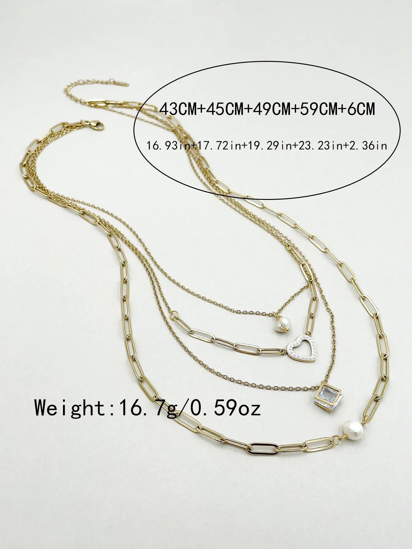 Κολιέ ατσάλινο τετραπλό επιχρυσωμένο 18k - necklace - charmy.gr