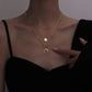 Κολιέ ατσάλινο τριπλό layering φεγγάρι επιχρυσωμένο 18k (N1418) - necklace - charmy.gr