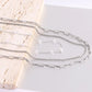 Γυναικείο κολιέ ατσάλινο τριπλό με δύο κλασικές αλυσίδες λαιμού και μία με πέρλες χρώμα ασημί (N1361) - necklace - charmy.gr