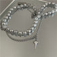 Κολιέ διπλό με χάντρες (N1217) - necklace - charmy.gr