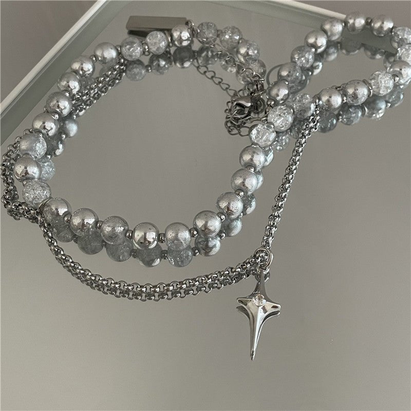 Κολιέ διπλό με χάντρες (N1217) - necklace - charmy.gr