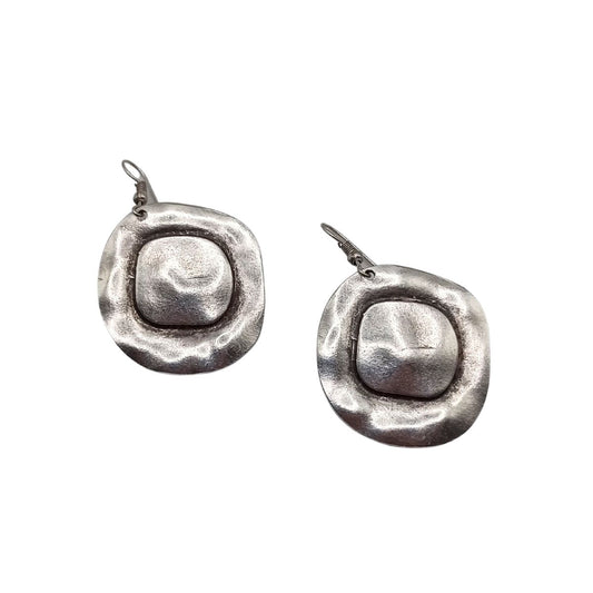 Κρεμαστά σκουλαρίκια boho επαργυρωμένα 4 εκ (E1303) - earrings - charmy.gr