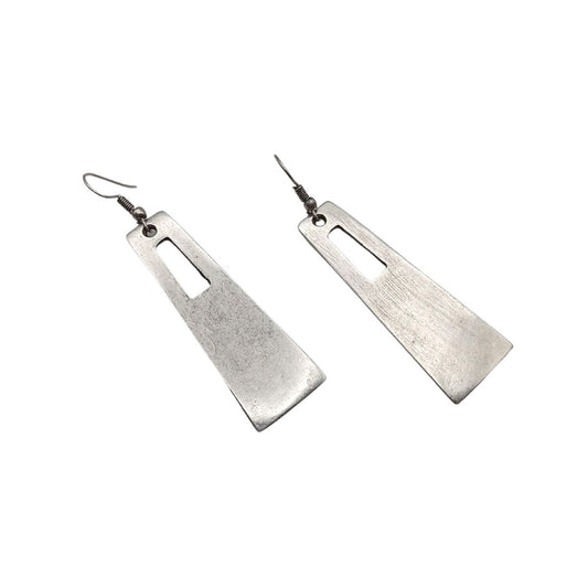 Κρεμαστά σκουλαρίκια επαργυρωμένα 6εκ (E1301) - earrings - charmy.gr