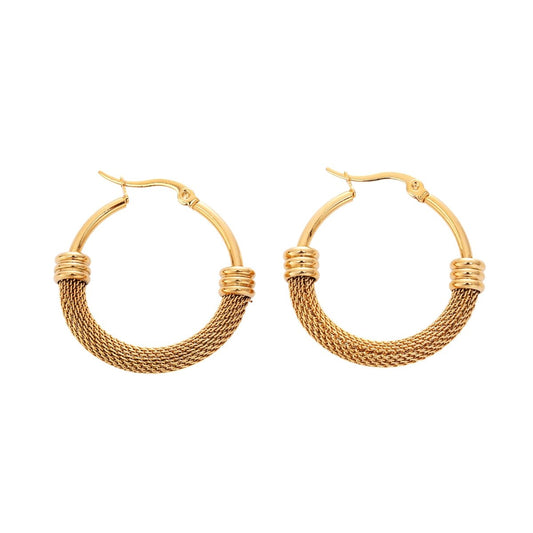 Σκουλαρίκια ατσάλινα κρίκοι επιχρυσωμένοι 3 εκατοστά – earrings – charmy.gr