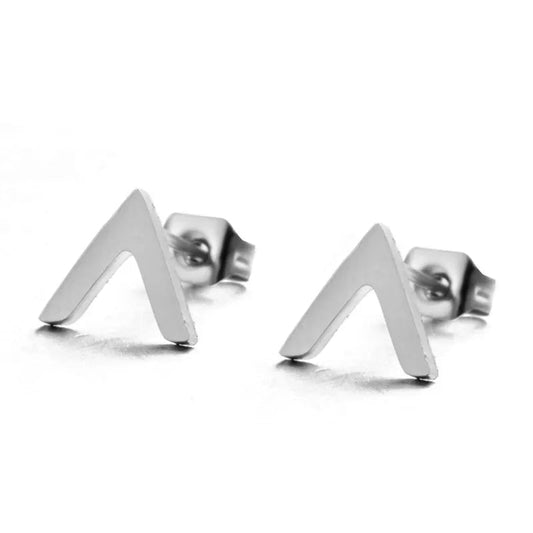 Σκουλαρίκια καρφωτά σε σχήμα v χρώμα ασημί (E1253) - earrings - charmy.gr