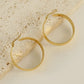 Σκουλαρίκια κρίκοι ατσάλινοι επιχρυσωμένοι με περίτεχνο σχέδιο 3,5εκ (E1210) - earrings - charmy.gr