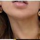 Σκουλαρίκια κρίκοι ατσάλινοι χοντροί επιχρυσωμένοι με σπειροειδές σχήμα 3εκ (E1208) - earrings - charmy.gr