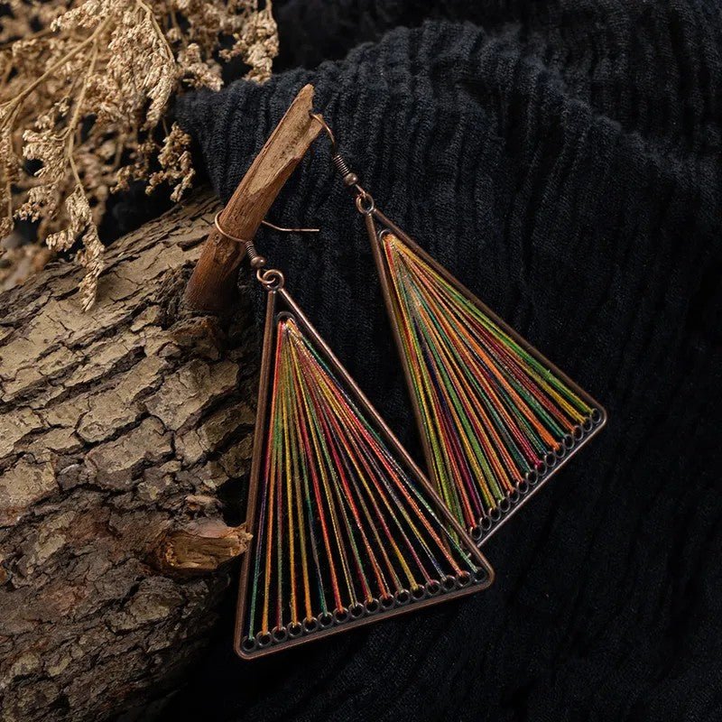 Τρίγωνα σκουλαρίκια boho (E1107)  - earrings - charmy.gr