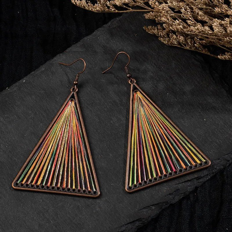 Τρίγωνα σκουλαρίκια boho (E1107)  - earrings - charmy.gr
