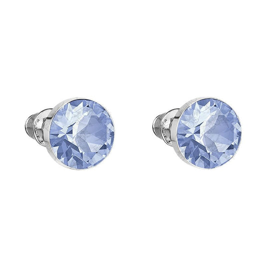 Χειροποίητα σκουλαρίκια καρφωτά με κρύσταλλο swarovski χρώμα ανοιχτό ζαφείρι (F1042) – earrings – charmy.gr